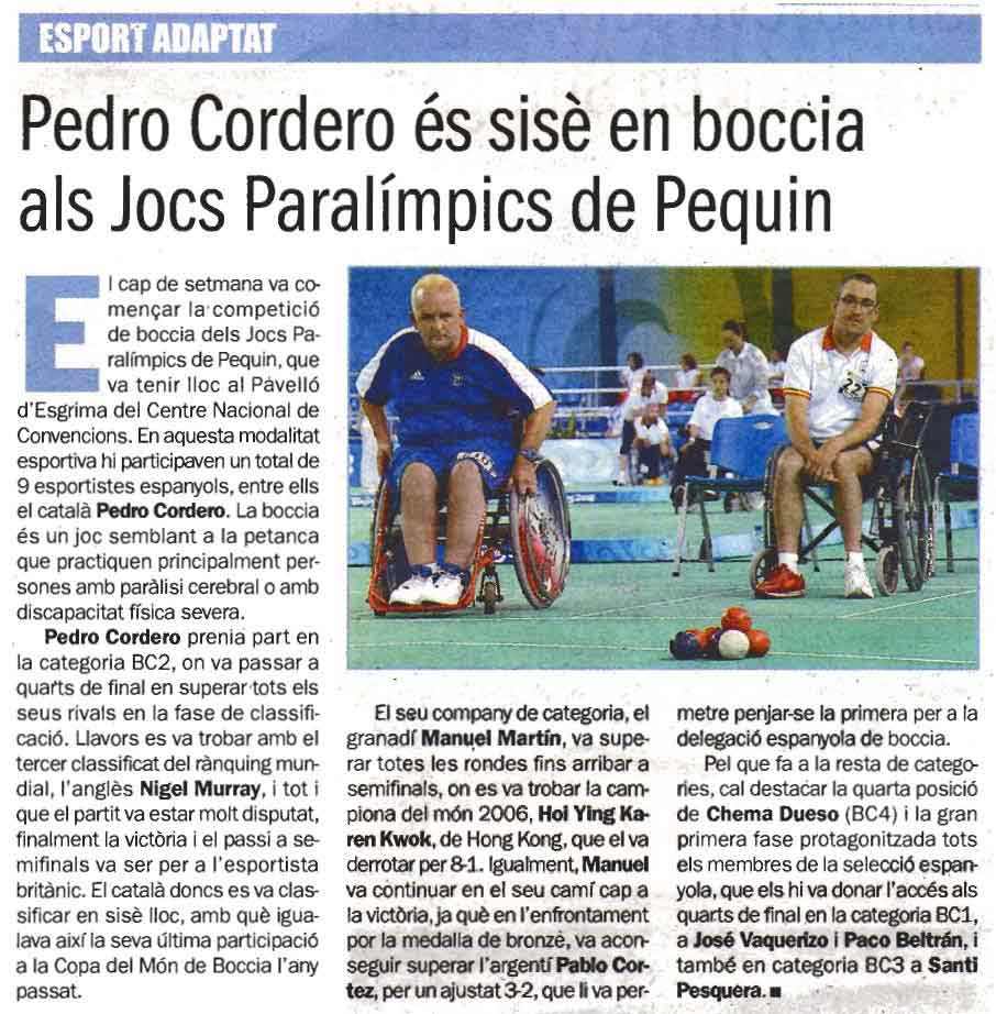 Pedro Cordero 6º en Pekin 2008